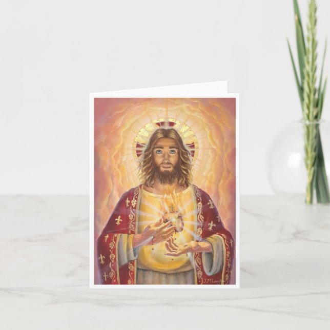 Jesusherz, Kunst, Notecard Dankeskarte (Vorderseite)