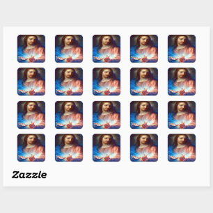 Jesusherz Quadratischer Aufkleber