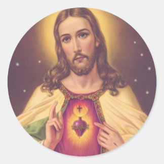 Jesusherz Runder Aufkleber
