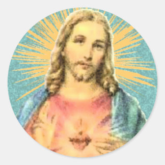 Jesusherz Runder Aufkleber