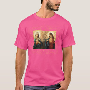 Jesusherz und unbeflecktes Herzbild Jesus T-Shirt