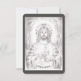 Jesusherz Zeichnend Gebetskarte Einladung