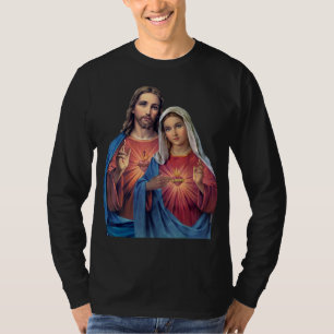 Jesusherzen und Maria sind sehr nah zusammen T-Shirt