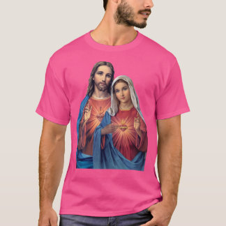 Jesusherzen und Maria sind sehr Nah zusammen (zwei T-Shirt