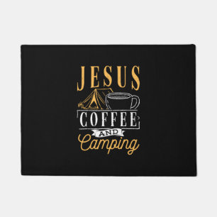 Jesuskaffee und Camping - Christliches Campinggel Fußmatte