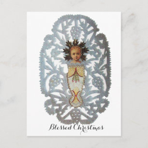 Jesuskind, antikes Weihnachtsbuch Carving Feiertagspostkarte