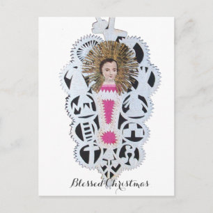 Jesuskind, antikes Weihnachtsbuch Carving Feiertagspostkarte