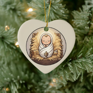 Jesuskind in der Krippe Weihnachtsschmuck