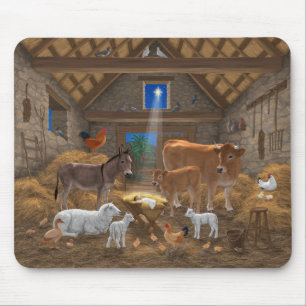 Jesuskind Krippen Heilige Nacht Weihnachten Krippe Mousepad