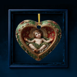 Jesuskind Wiege des Lichtes Weihnachtsbaumanhänger Keramik Ornament
