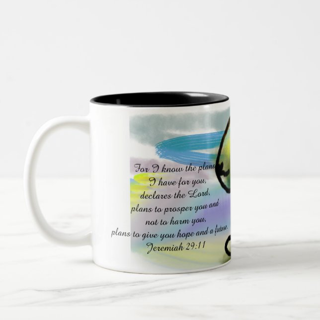Jesusplan Zweifarbige Tasse (Links)