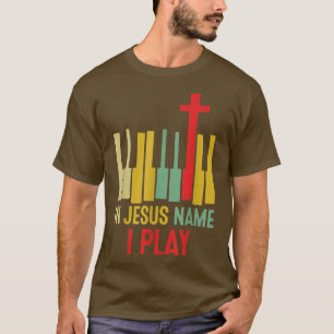 Jesuss Name I play Active Funny Music Vintag 1 T-Shirt