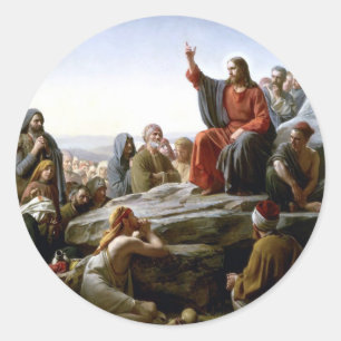Jesus's Sermon-on-the-Mount-by-Bloch Runder Aufkleber
