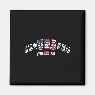 Jesussaves Jesusaves Usa American Flag Patriotic C Magnet