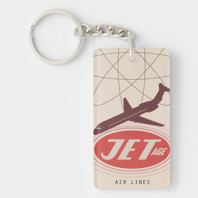 Jet-Age Retro Airliner Schlüsselanhänger (Vorderseite)