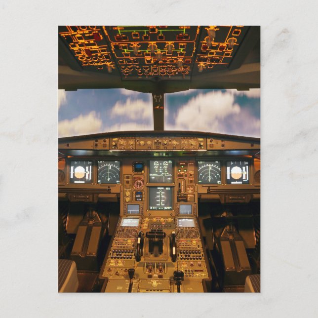Jet Aircraft-Cockpit Postkarte (Vorderseite)