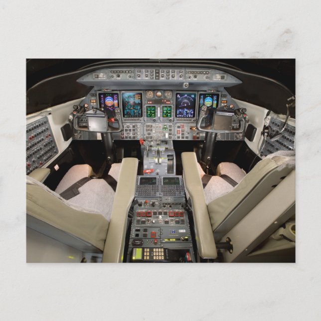 Jet Aircraft-Cockpit Postkarte (Vorderseite)