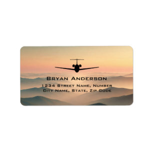 Jet Airplane Address Label Adressaufkleber