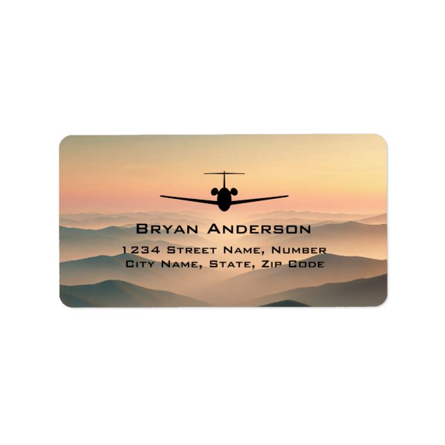 Jet Airplane Address Label Adressaufkleber (Vorne)
