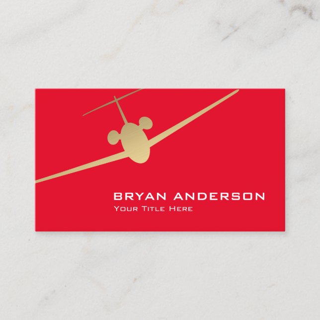 Jet Airplane Business Card Visitenkarte (Vorderseite)