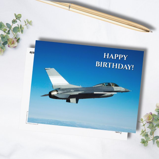 Jet Airplane Foto, Cool Aviation Geburtstag Postkarte (Von Creator hochgeladen)
