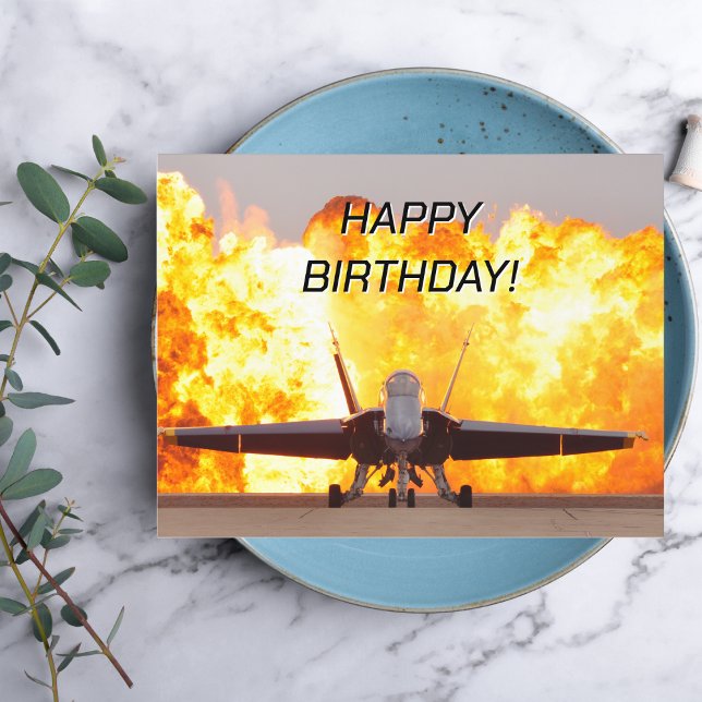 Jet Airplane Foto, Cool Aviation Geburtstag Postkarte (Von Creator hochgeladen)