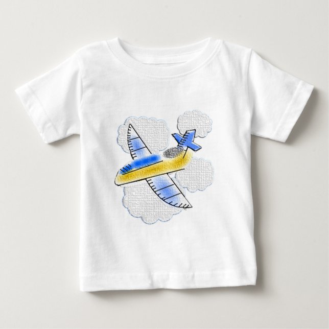 Jet Airplane in den Wolken Baby T-shirt (Vorderseite)