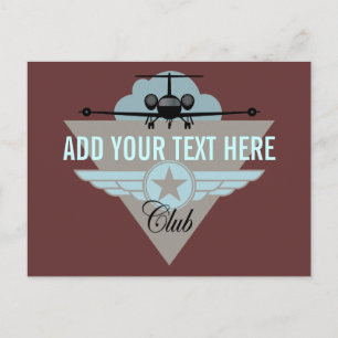 Jet Airplane Wing Club Postkarte