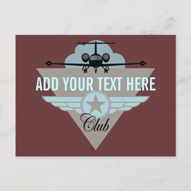 Jet Airplane Wing Club Postkarte (Vorderseite)