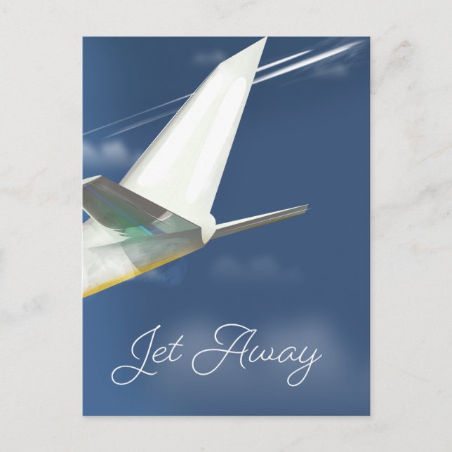 Jet Away Reiseplakat. Postkarte (Vorderseite)