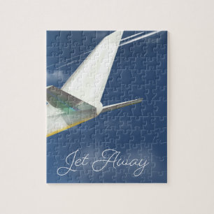 Jet Away Reiseplakat. Puzzle