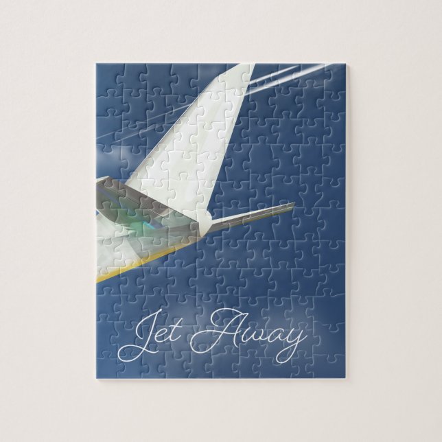 Jet Away Reiseplakat. Puzzle (Vertikal)