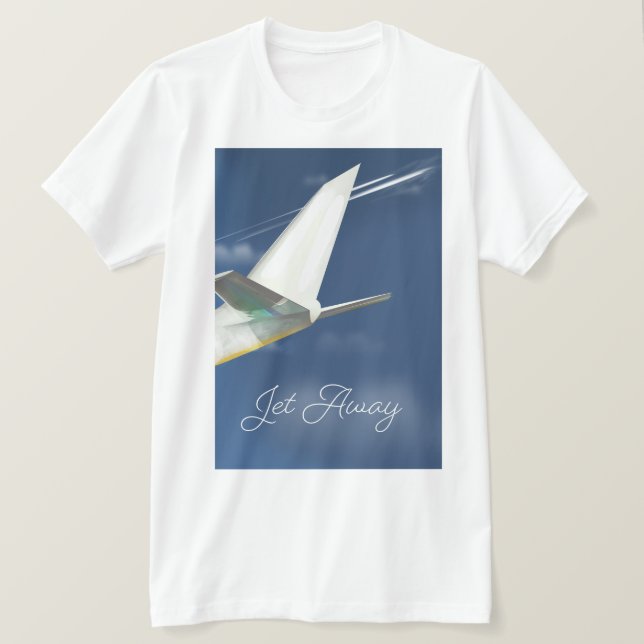 Jet Away Reiseplakat. T-Shirt (Design vorne)
