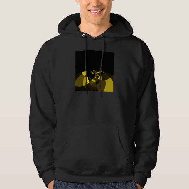 Jet Black and Gold Vector Art Print Graphic Design Hoodie (Vorderseite)
