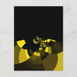 Jet Black and Gold Vector Art Print Graphic Design Postkarte