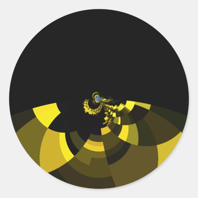 Jet Black and Gold Vector Art Print Graphic Design Runder Aufkleber (Vorderseite)