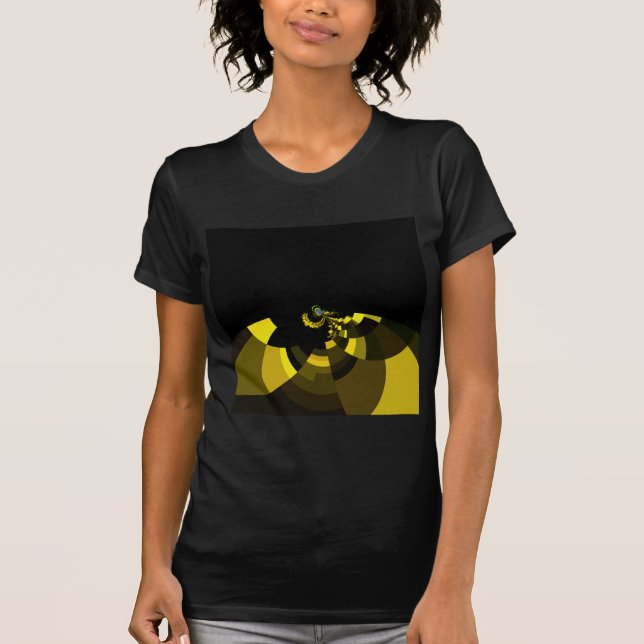 Jet Black and Gold Vector Art Print Graphic Design T-Shirt (Vorderseite)