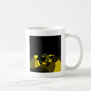 Jet Black and Gold Vector Art Print Graphic Design Tasse