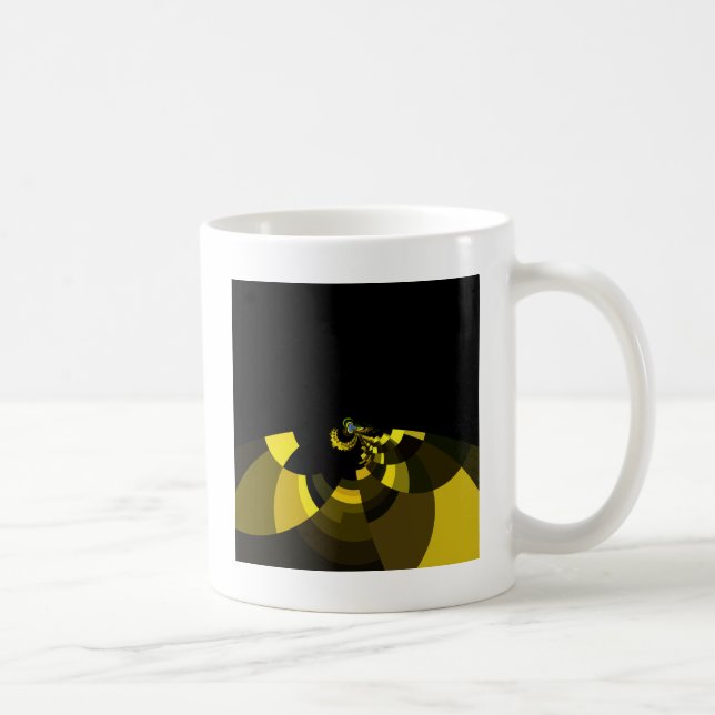 Jet Black and Gold Vector Art Print Graphic Design Tasse (Rechts)