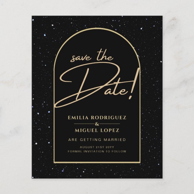 JET BLACK GOLD Starry Night Wedding RETT DATE Flyer (Vorne)
