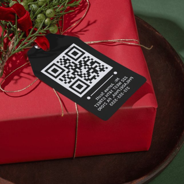 Jet Black QR CODE Benutzerdefiniert  Geschenkanhänger (Von Creator hochgeladen)