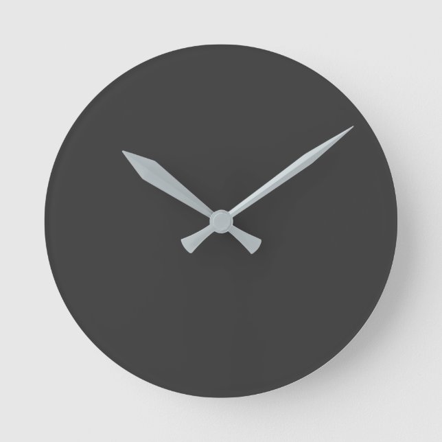 Jet Black Round Clock Runde Wanduhr (Vorderseite)