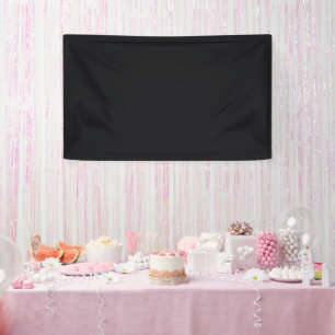 Jet Black Solid Color Banner