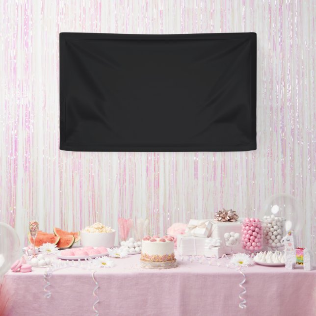 Jet Black Solid Color Banner (Party)