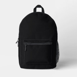 Jet Black Solid Color Bedruckter Rucksack