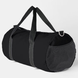 Jet Black Solid Color Duffle Bag