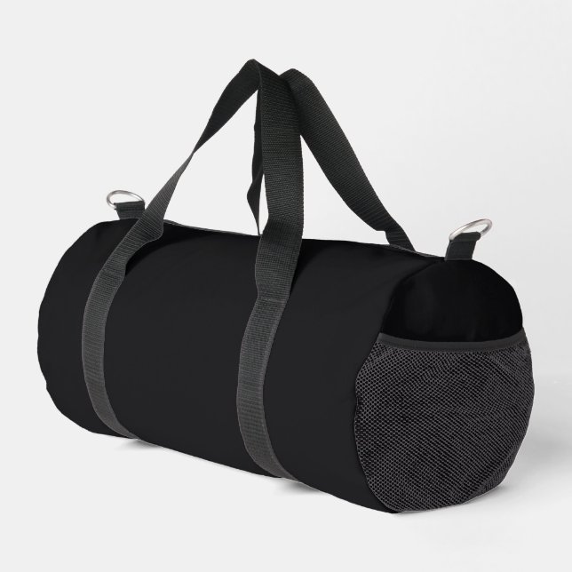 Jet Black Solid Color Duffle Bag (Rechte Ecke)