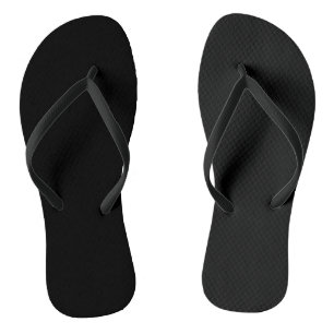Jet Black Solid Color Einfach Minimalistisch Flip Flops