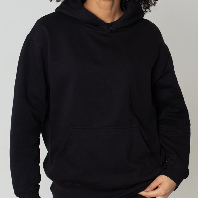 Jet Black Solid Color Einfach Minimalistisch Hoodie (Jet Black Solid Color Simple Minimalist Hoodie)
