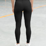 Jet Black Solid Color Einfach Minimalistisch Leggings<br><div class="desc">Generische schwarze Leggings für Frauen. Schlichte Jet schwarze Farbe mit schwarzem Futter für einen einfachen,  minimalistischen Look.</div>